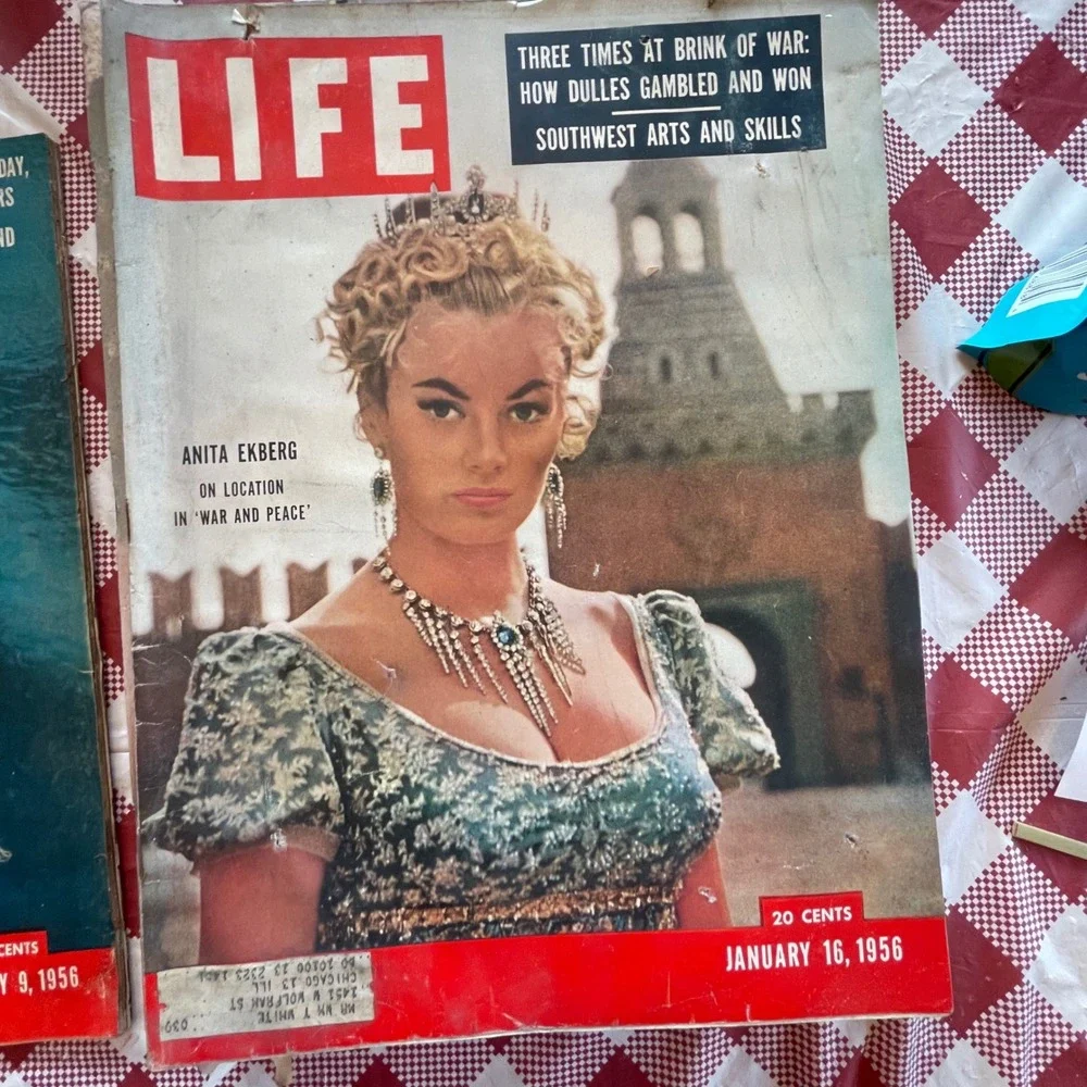 Vintage LIFE Magazine Lot 6 Issues January February 1956 Anita Ekberg Truman